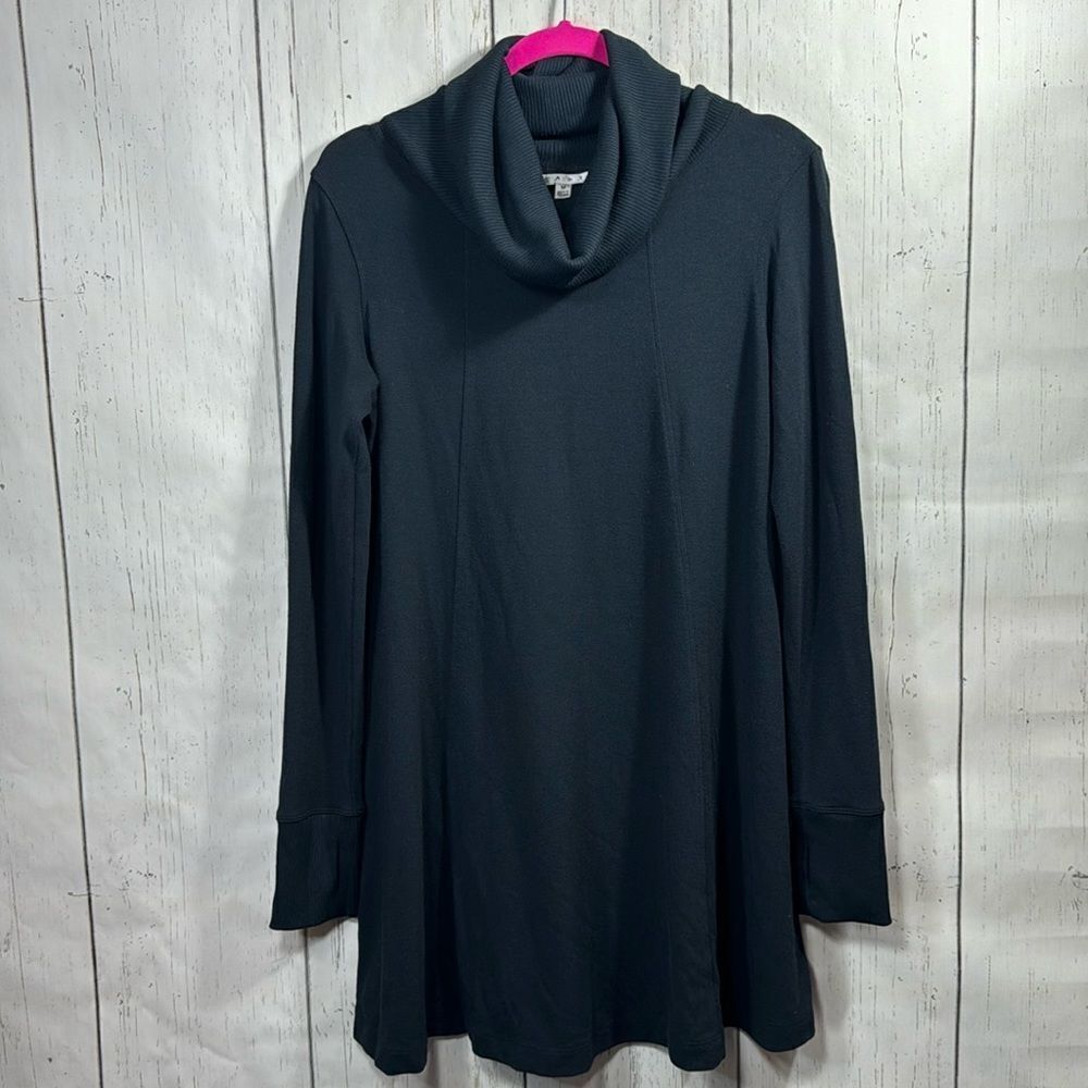 CAbi Turtleneck Black Long Sleeve Womens Tunic Swing Casual Sweater Dress